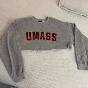 UMASS cropped gray crewneck size large